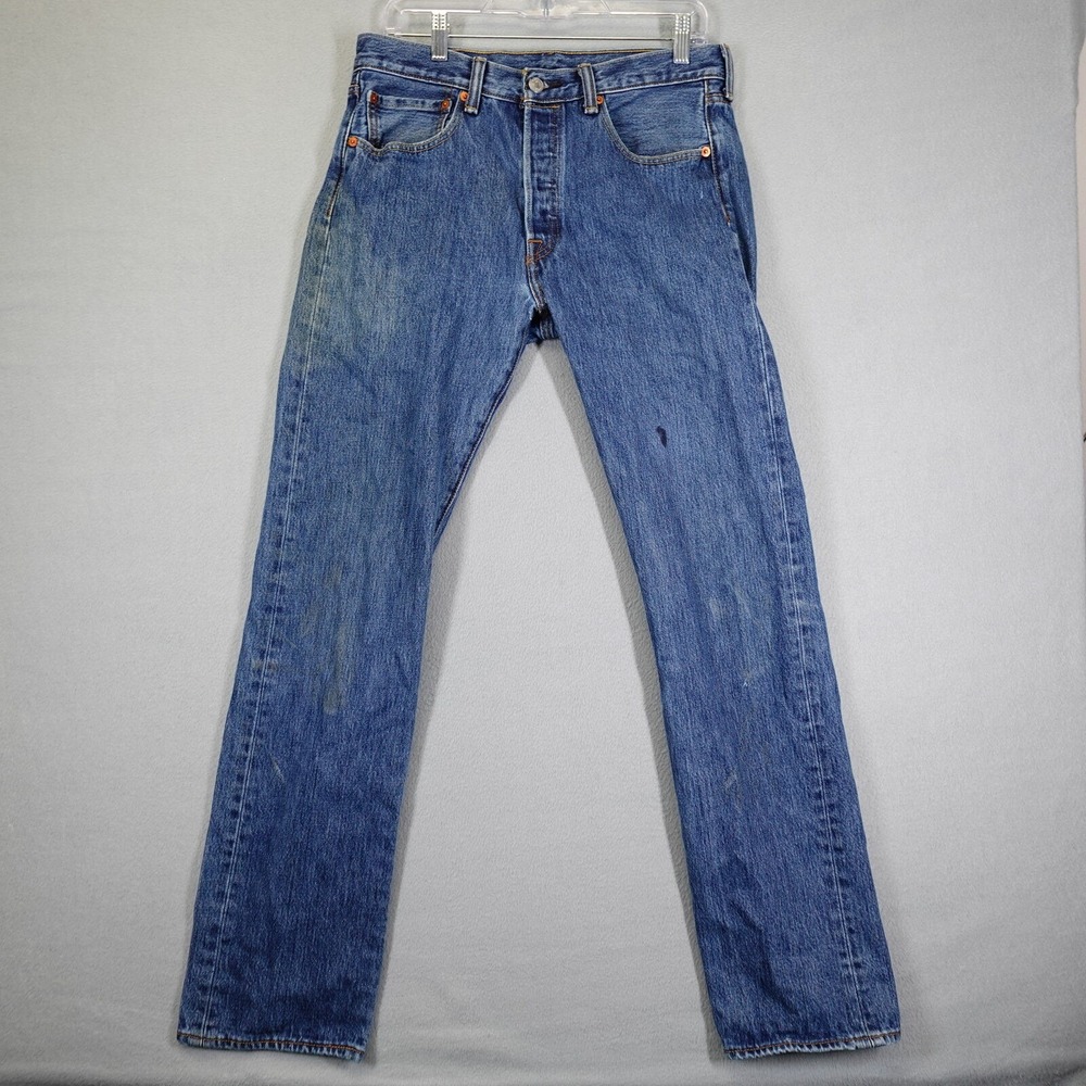 Levi's Jeans Men 32 Blue 501 Straight Leg Denim Workwear Casual Classic